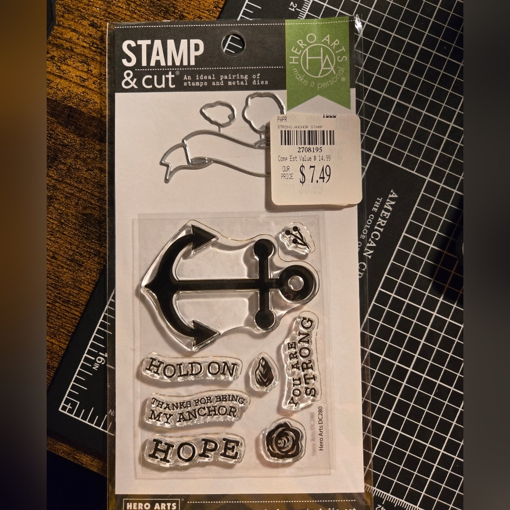 Hero Arts Anchor Stamp & Cut Set - Black